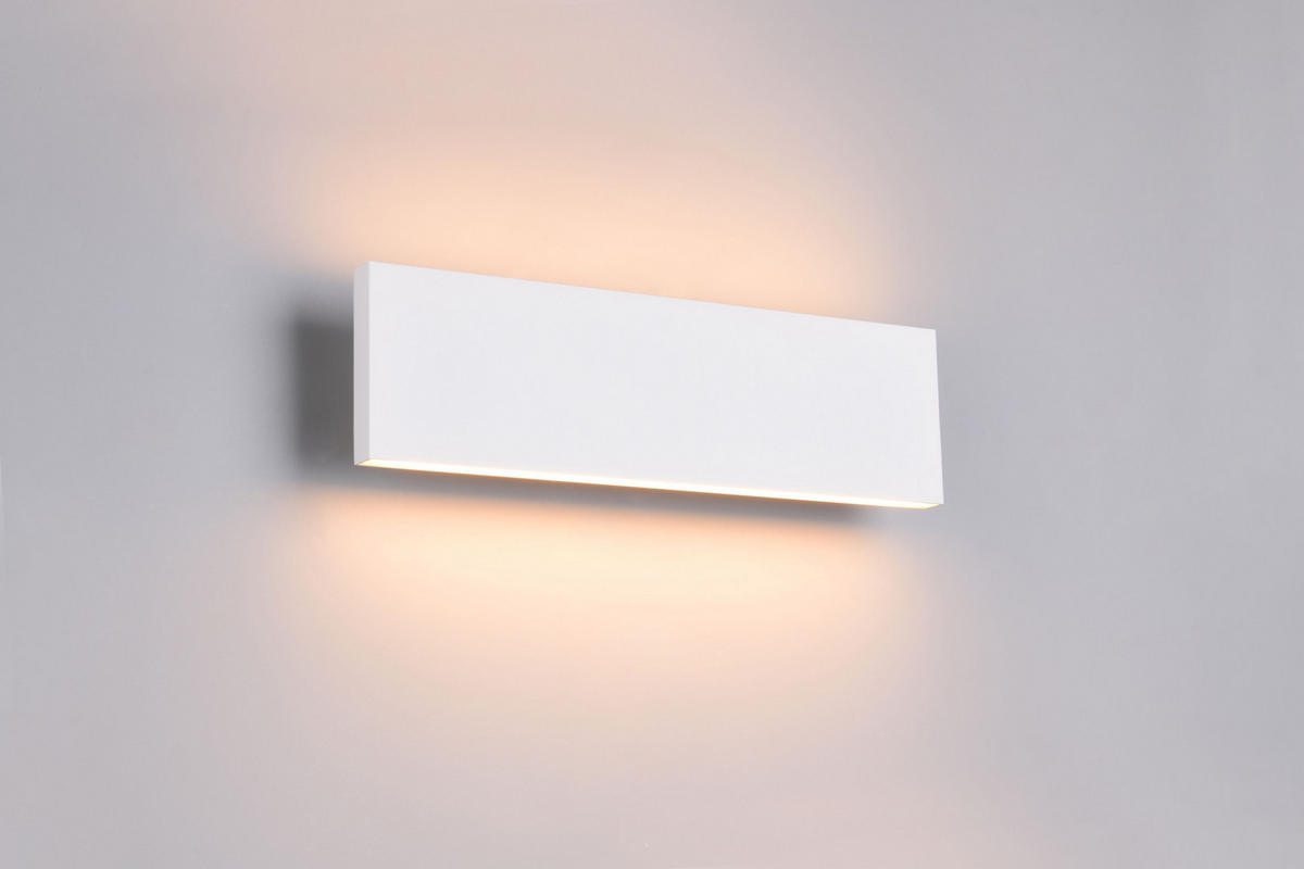 LED-WANDLEUCHTE - Weiss, Design, Kunststoff/Metall (28/8/4,5cm) - Novel