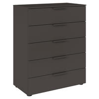 KOMODA, barvy grafitu, 80/100/42 cm - černá/barvy grafitu, Moderní, kov/kompozitní dřevo (80/100/42cm) - Rauch Möbel