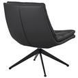 DESIGNSESSEL in Echtleder Dunkelgrau  - Dunkelgrau/Schwarz, Design, Leder/Metall (62.5/82/80cm) - Dieter Knoll