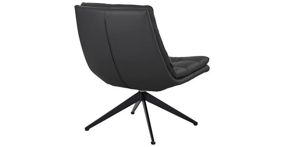 DESIGNSESSEL in Echtleder Dunkelgrau  - Dunkelgrau/Schwarz, Design, Leder/Metall (62.5/82/80cm) - Dieter Knoll