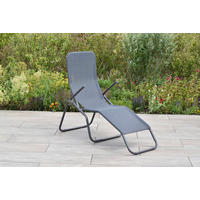 GARTENLIEGE 67/116/154 cm  - Graphitfarben/Grau, MODERN, Textil/Metall (67/116/154cm) - Gardenson