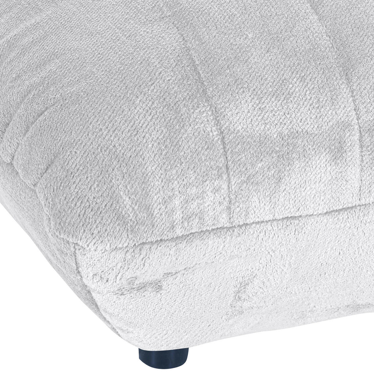 LIGGFÅTÖLJ i plysch vit  - vit/svart, Klassisk, textil/plast (100/86/166cm) - MID.YOU