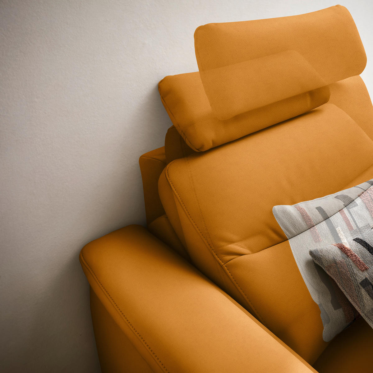 ECKSOFA in Echtleder Currygelb  280/249 cm  - Currygelb/Anthrazit, Design, Leder/Metall (280/249cm) - Himolla Komfortklass