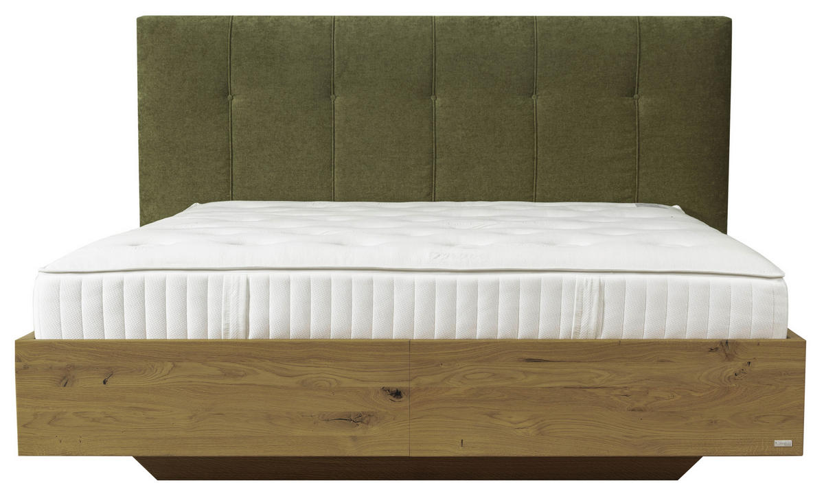 BOXSPRINGBETT 180/200 cm  in Waldgrün, Wildeiche  - Waldgrün/Wildeiche, Natur, Holz/Textil (180/200cm) - Valnatura