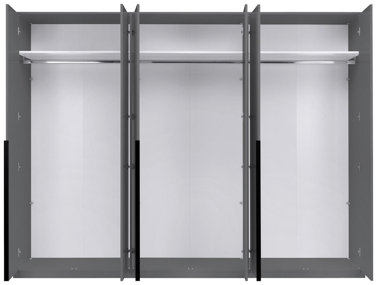 DREHTÜRENSCHRANK Graphitfarben  - Schwarz/Graphitfarben, Modern, Holzwerkstoff/Metall (276/211/53cm) - MID.YOU