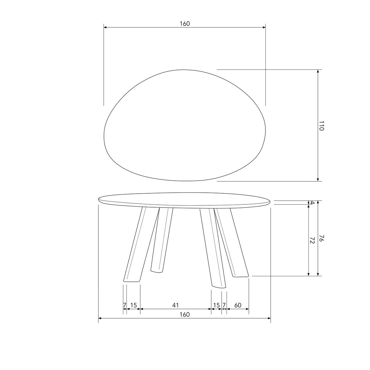 ESSTISCH in Holz 160/110/76 cm  - Walnussfarben, MODERN, Holz (160/110/76cm) - Livetastic