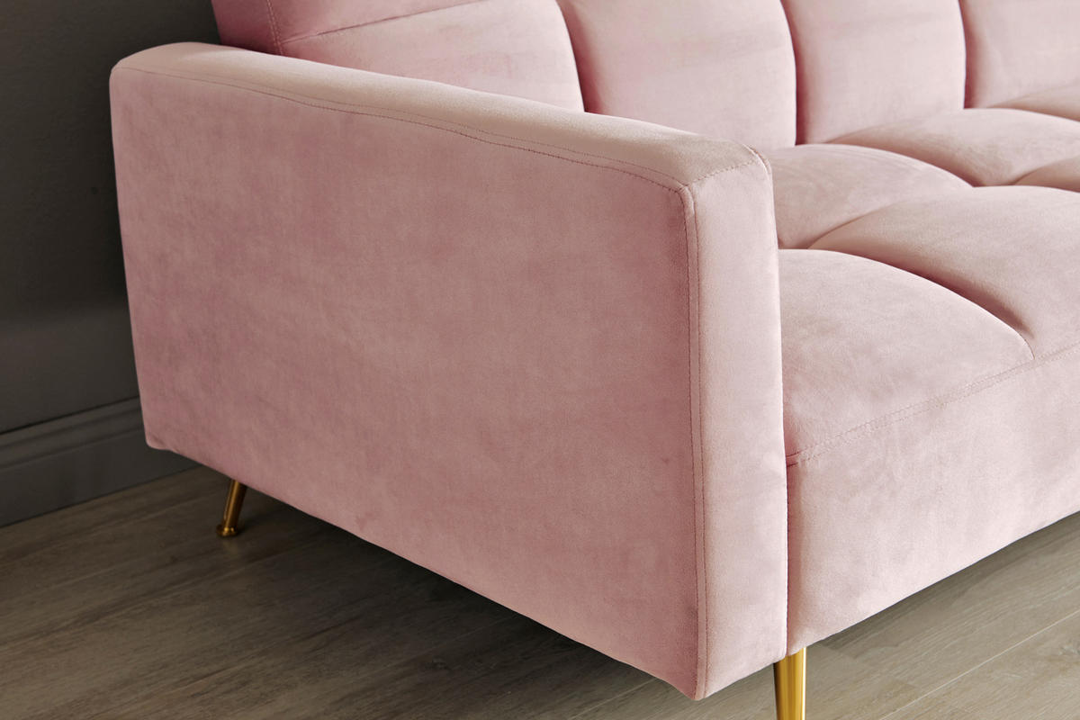 SCHLAFSOFA Rosa  - Goldfarben/Rosa, MODERN, Holz/Textil (213/84/84cm) - Livetastic
