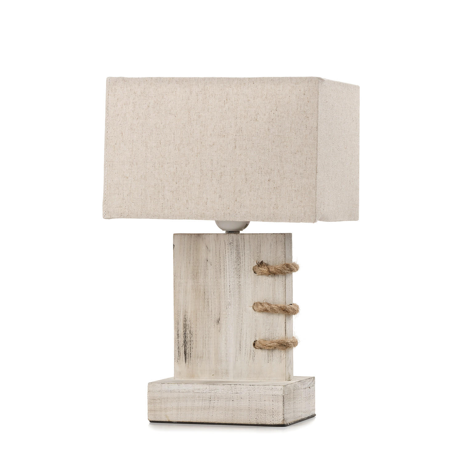 NACHTTISCHLEUCHTE 22/15/33 cm   - Beige, Natur, Holz/Textil (22/15/33cm)