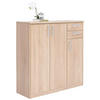 KOMMODE 106/110/36 cm  in Sonoma Eiche  - Silberfarben/Schwarz, Basics, Holzwerkstoff/Metall (106/110/36cm) - Xora