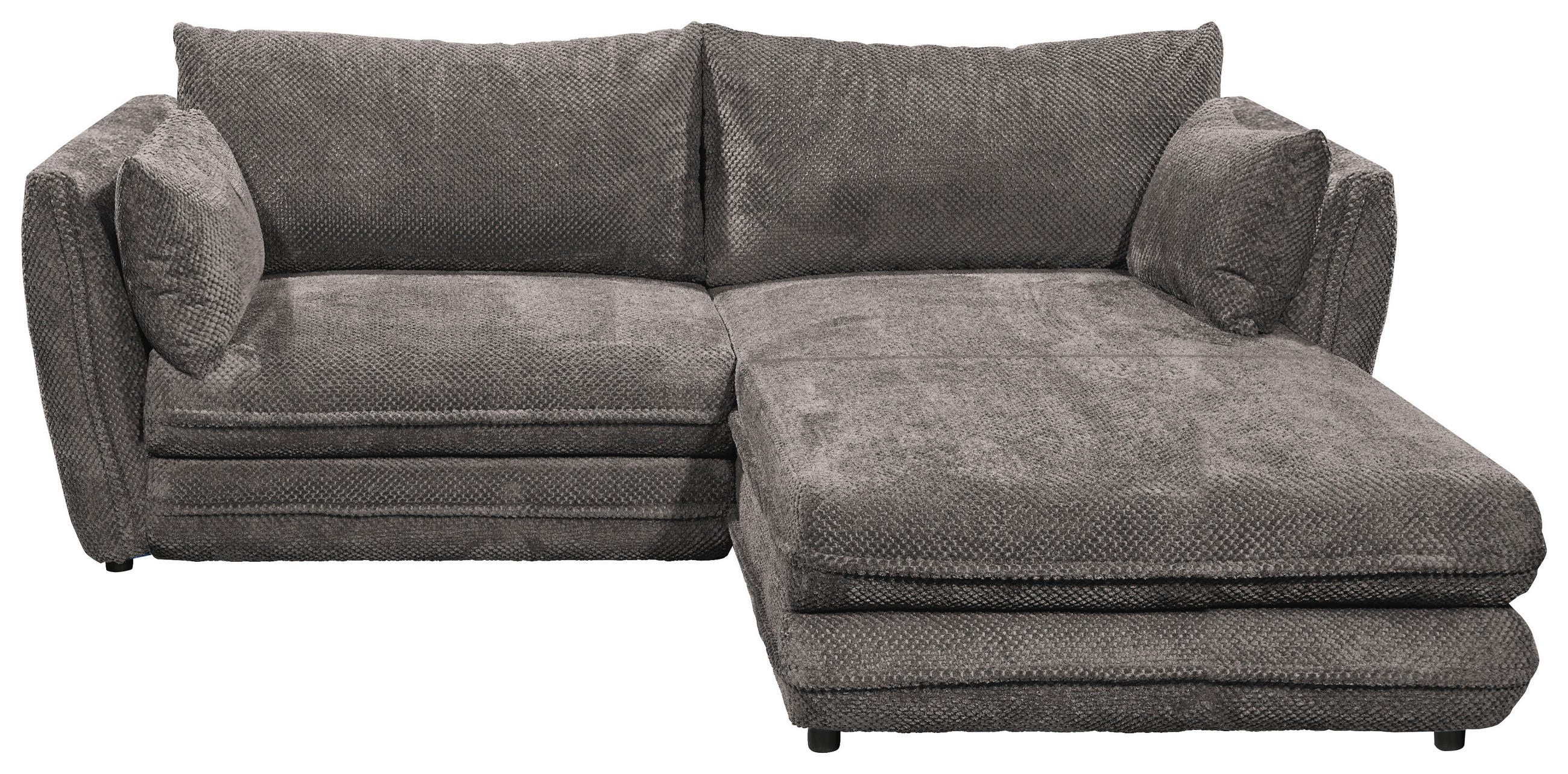 ECKSOFA in Mikrovelours Braun  - Schwarz/Braun, Konventionell, Kunststoff/Textil (240/192cm) - MID.YOU