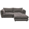 ECKSOFA in Mikrovelours Braun  - Schwarz/Braun, Konventionell, Kunststoff/Textil (240/192cm) - MID.YOU