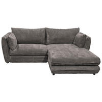 ECKSOFA in Mikrovelours Braun  - Schwarz/Braun, Konventionell, Kunststoff/Textil (240/192cm) - MID.YOU