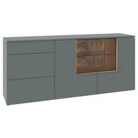 SIDEBOARD VLACERA LIVING 192/84/45 cm 3 Schublade(n)  - Wildeiche/Graugrün, Design, Glas/Holz (192/84/45cm) - Voglauer