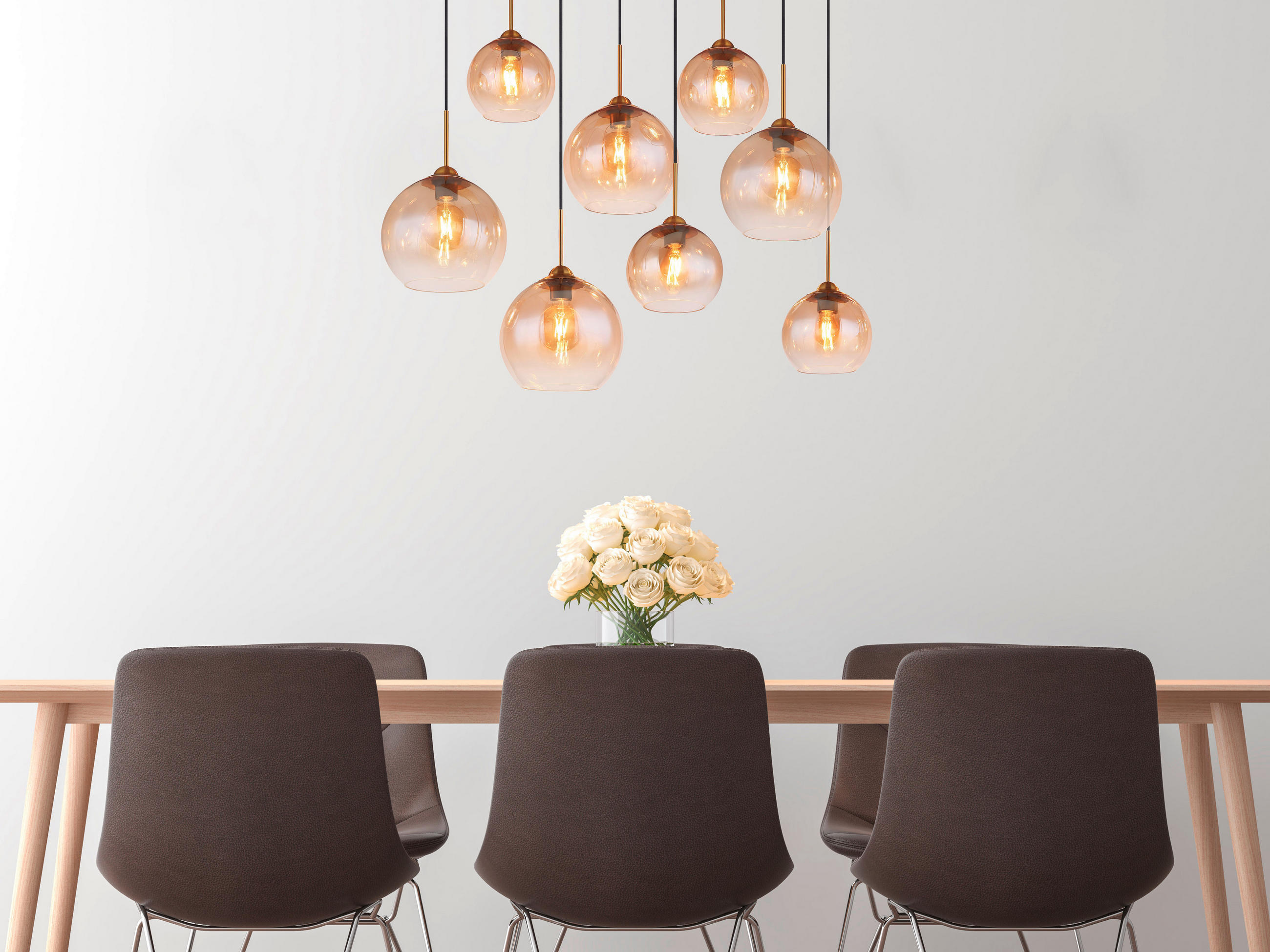 VISEČA SVETILKA     106/46/150 cm         E27 - prozorno/barve medenine, Design, kovina/steklo (106/46/150cm) - Globo