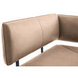 ECKBANK 140/180 cm  in Schwarz, Beige  - Beige/Schwarz, MODERN, Textil/Metall (140/180cm) - Cantus
