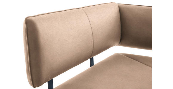 ECKBANK 150/190 cm in Schwarz, Beige - Beige/Schwarz, MODERN, Textil/Metall (150/190cm) - Cantus