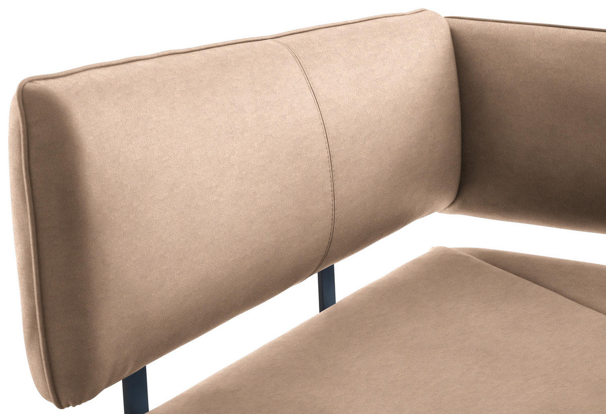 ECKBANK 150/190 cm  in Schwarz, Beige  - Beige/Schwarz, MODERN, Textil/Metall (150/190cm) - Cantus