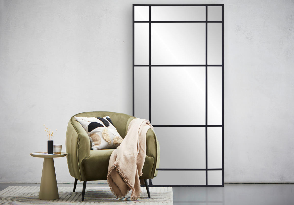 WANDSPIEGEL 100/200/3 cm    in rechteckig  - Schwarz, Trend, Glas/Holzwerkstoff (100/200/3cm) - Landscape