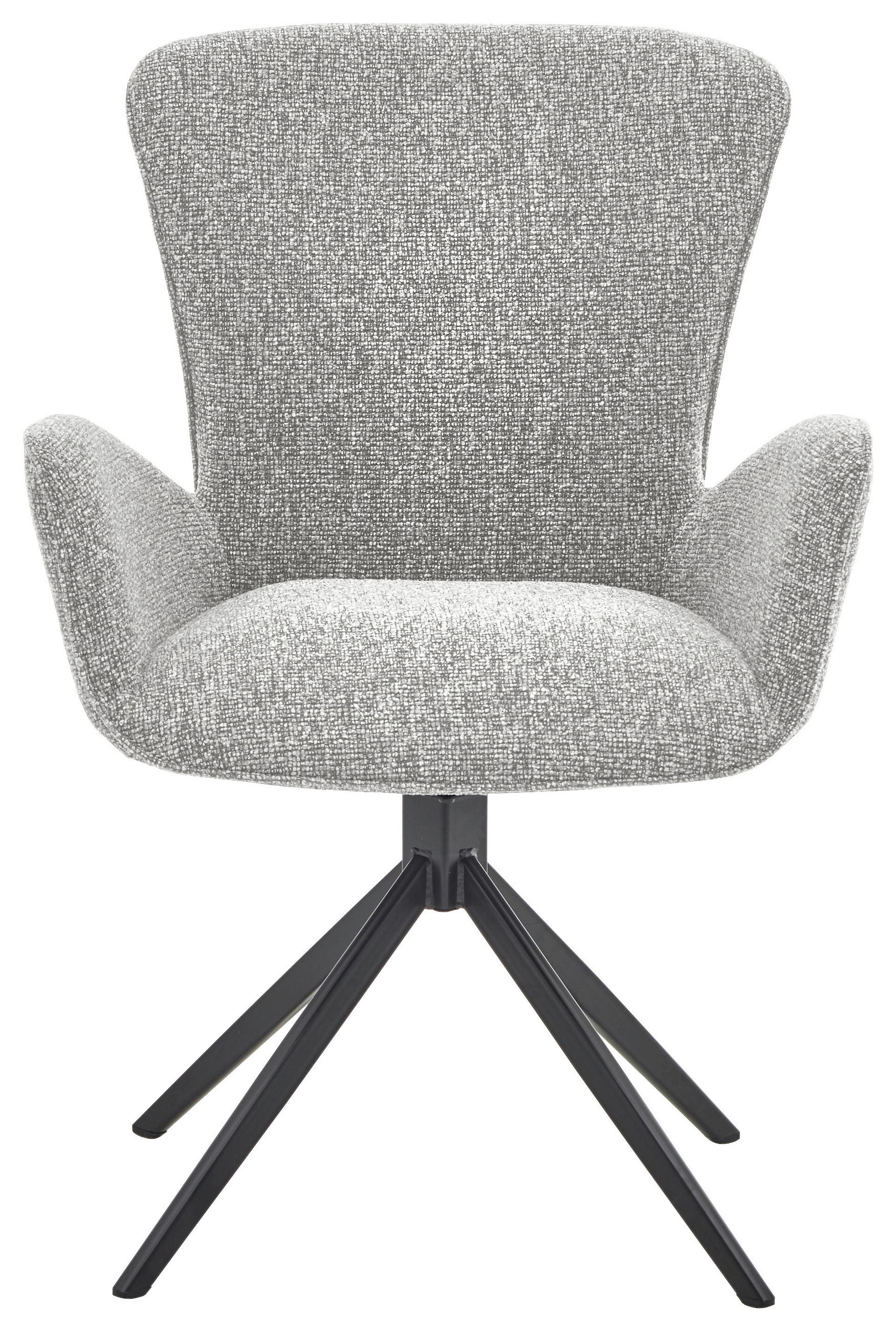 ARMLEHNSTUHL  in Eisen Jacquard, Flachgewebe  - Greige/Schwarz, Design, Textil/Metall (63/92/63cm) - Valdera