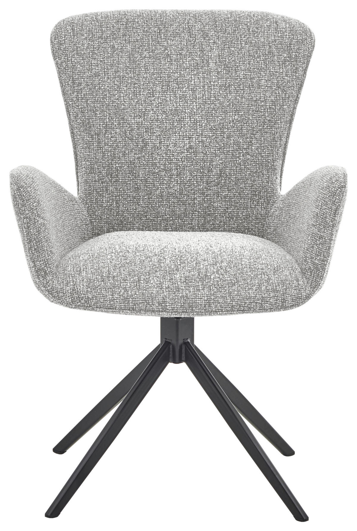 ARMLEHNSTUHL  in Eisen Jacquard, Flachgewebe  - Greige/Schwarz, Design, Textil/Metall (63/92/63cm) - Valdera