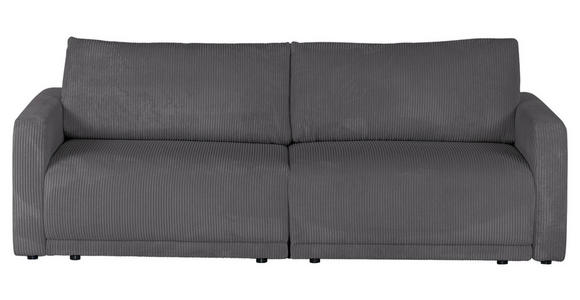 2,5-SITZER in Cord Dunkelgrau - Dunkelgrau/Schwarz, Design, Kunststoff/Textil (240/70/125cm) - Xora