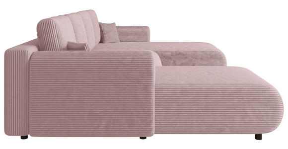 Wohnlandschaft inkl. Funktion Rosa Cord  - Schwarz/Rosa, KONVENTIONELL, Textil (200/360/200cm) - Xora