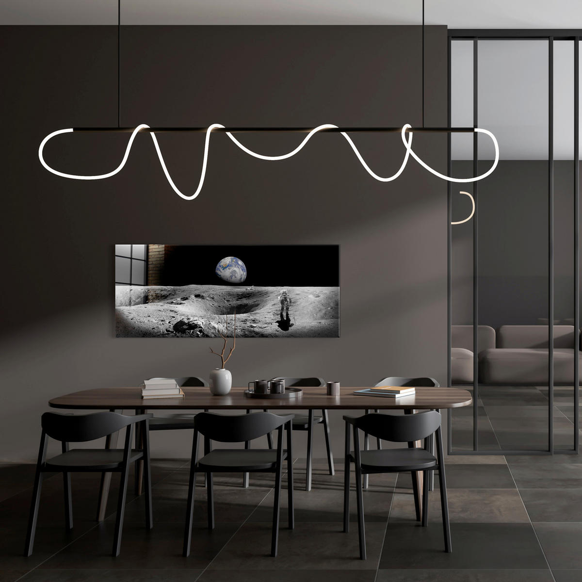 GLASBILD 125/50 cm  - Multicolor, Basics, Glas/Papier (125/50cm)