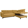 ECKSOFA in Webstoff Currygelb  297/216 cm  - Currygelb/Schwarz, Design, Holz/Textil (297/216cm) - Xora