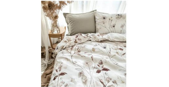 WENDEBETTWÄSCHE Mavie Satin 140/200 cm  - Naturfarben, KONVENTIONELL, Textil (140/200cm) - Esposa