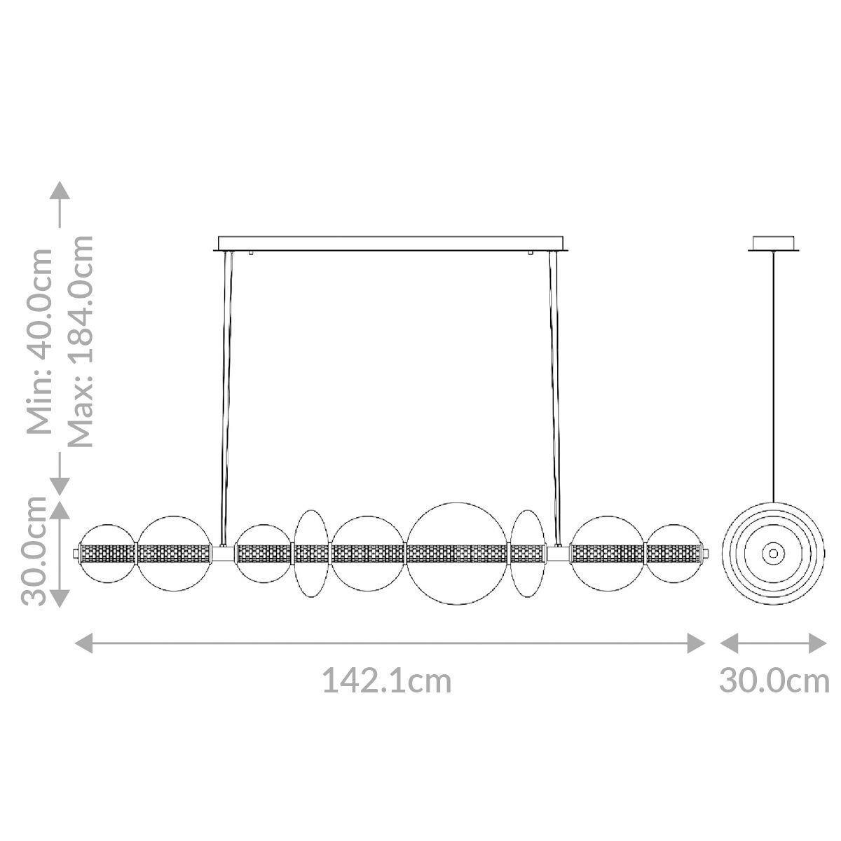 LED-HÄNGELEUCHTE 70/142,1/30 cm    - Chromfarben, Basics, Glas/Metall (70/142,1/30cm) - Elstead Lighting