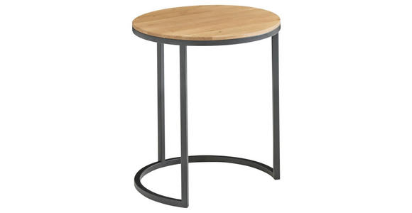 BEISTELLTISCH in Holz 39/39/51 cm - Eichefarben/Schwarz, Design, Holz/Metall (39/39/51cm) - Johann Jakob