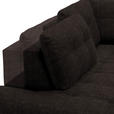 ECKSOFA in Flachgewebe, Leinenoptik Dunkelbraun  - Dunkelbraun/Schwarz, Design, Textil/Metall (208/247cm) - Xora