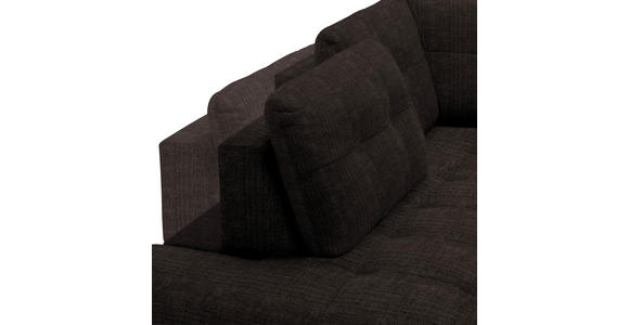 ECKSOFA in Flachgewebe, Leinenoptik Dunkelbraun  - Dunkelbraun/Schwarz, Design, Textil/Metall (208/247cm) - Xora