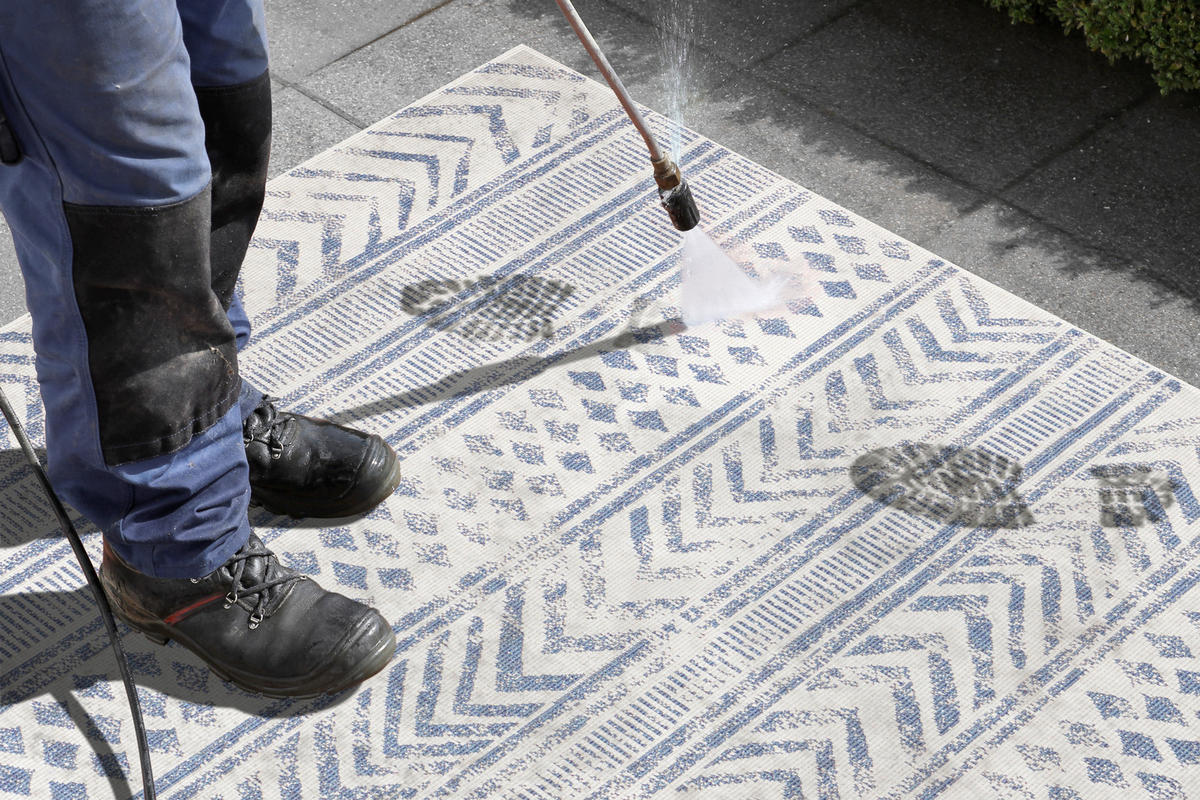 LÄUFER 80/350 cm Twin Supreme  - Blau/Creme, Design, Kunststoff (80/350cm)