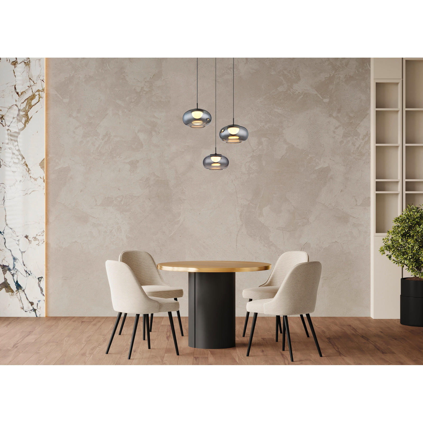 LED-HÄNGELEUCHTE 49/80-150 cm  - Schwarz, Design, Glas/Metall (49/80-150cm) - Globo