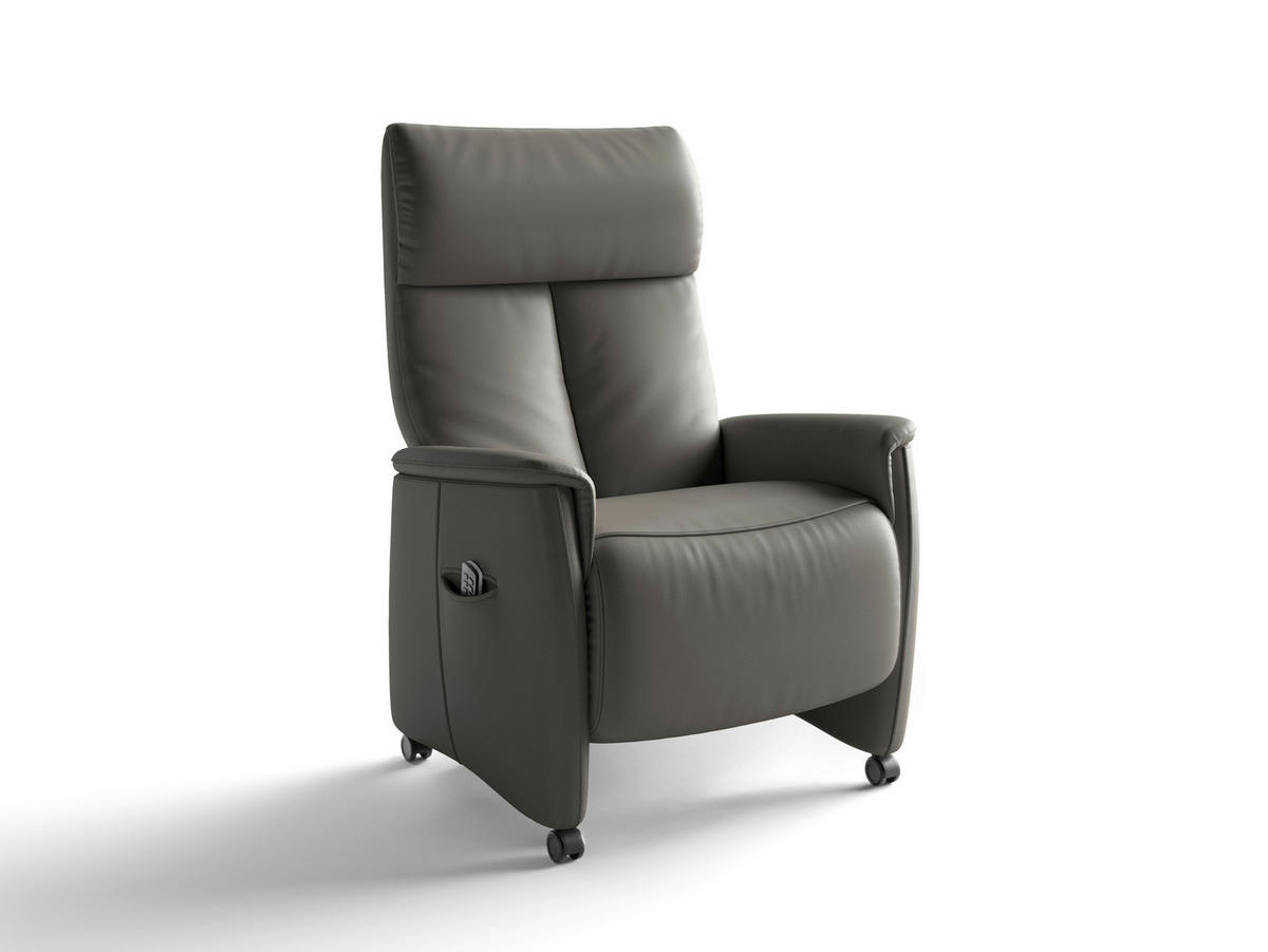 RELAXAČNÉ KRESLO, koža, antracitová - čierna/antracitová, Basics, koža/plast (76/110/84cm) - Sit & More