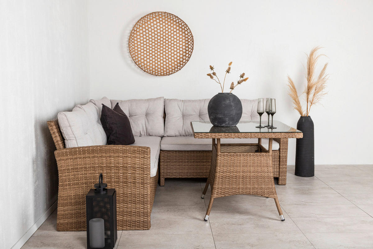 LOUNGEGARNITUR   Rattan  - Braun, KONVENTIONELL, Holz - Gardenson