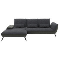 ECKSOFA  in Flachgewebe Anthrazit  191/301 cm  - Anthrazit/Schwarz, Design, Textil/Metall (191/301cm) - Moderano