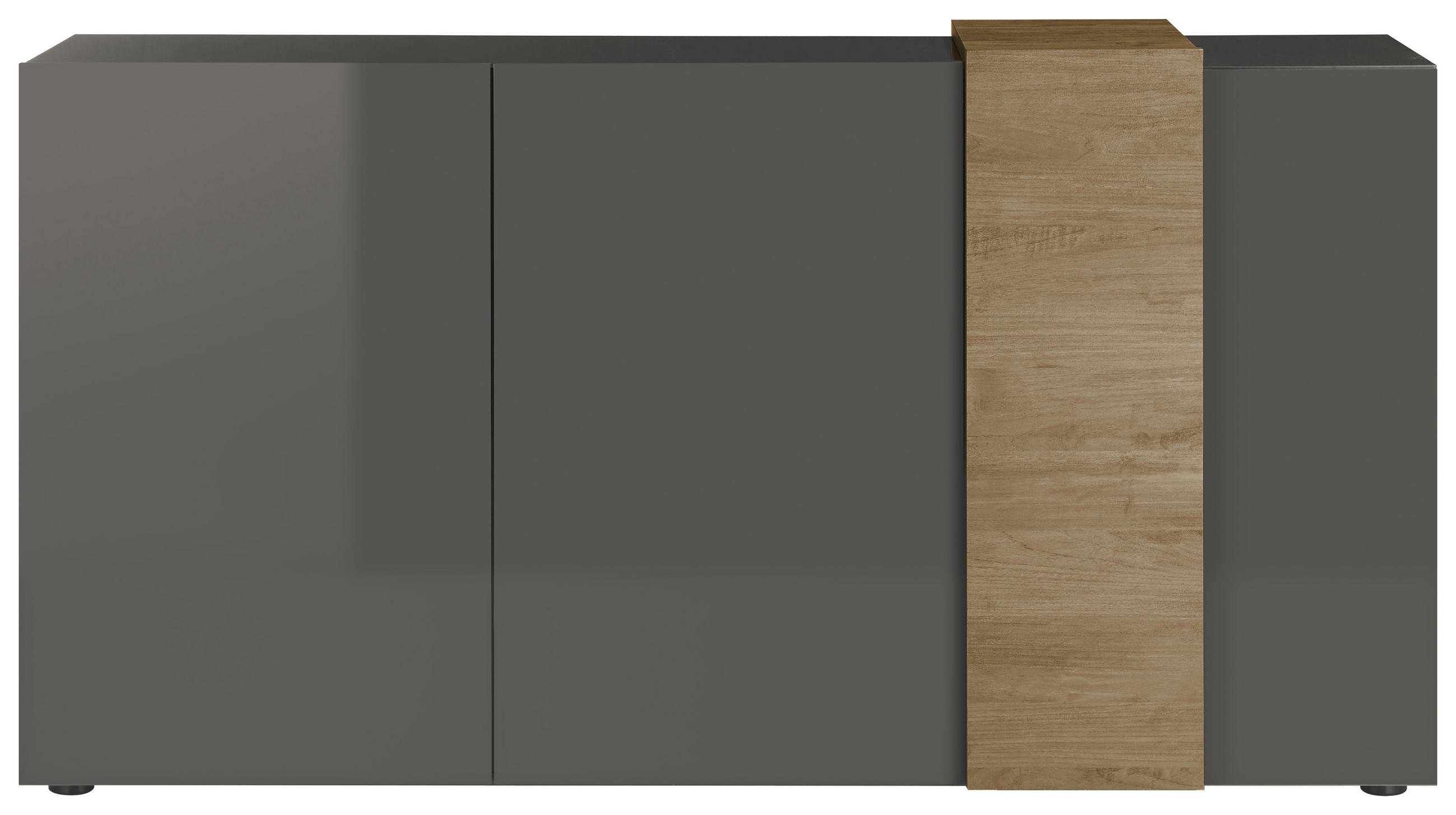 SIDEBOARD 181/94/44 cm  in Eichefarben, Dunkelgrau  - Eichefarben/Dunkelgrau, Basics, Holzwerkstoff (181/94/44cm)