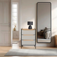 KOMMODE , 58/79/39 cm, 3 Schublade(n)  - Taupe/Hellbraun, MODERN, Holzwerkstoff/Textil (58/79/39cm) - MID.YOU