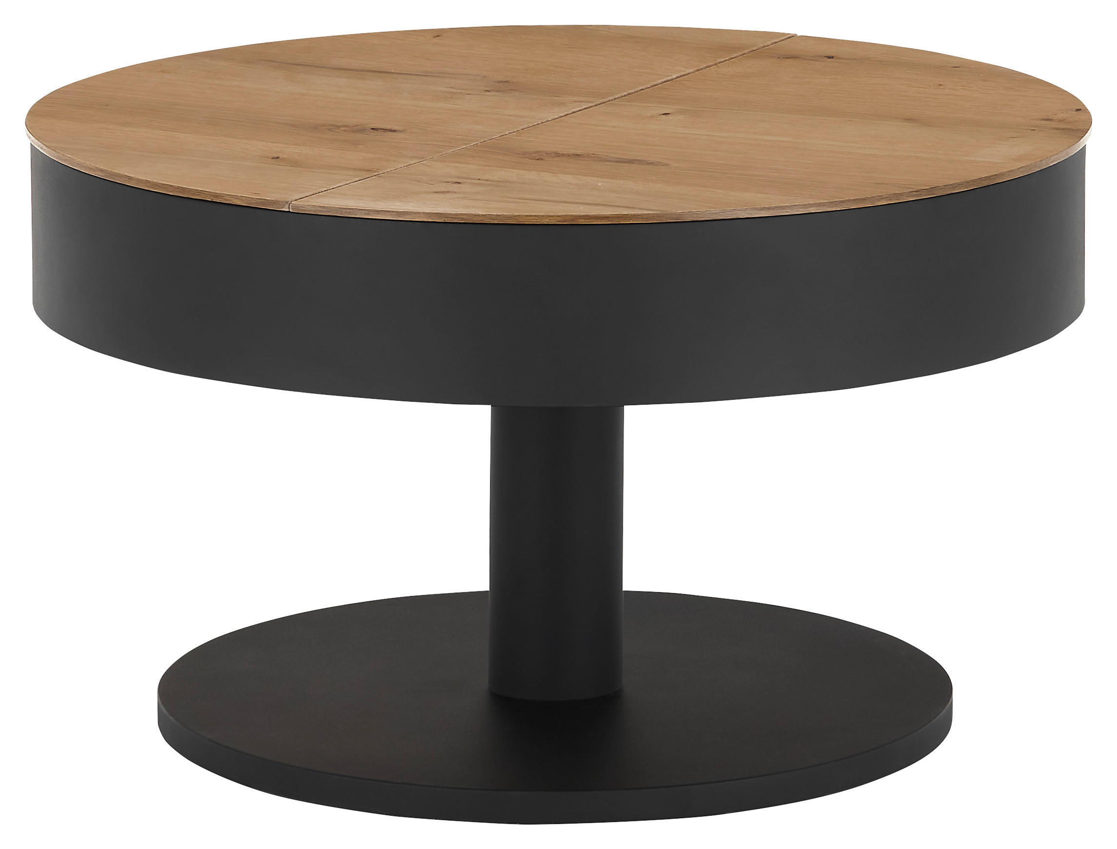 COUCHTISCH in Holz, Metall, Holzwerkstoff 79/79/46 cm  - Eichefarben/Schwarz, Design, Holz/Holzwerkstoff (79/79/46cm) - Novel