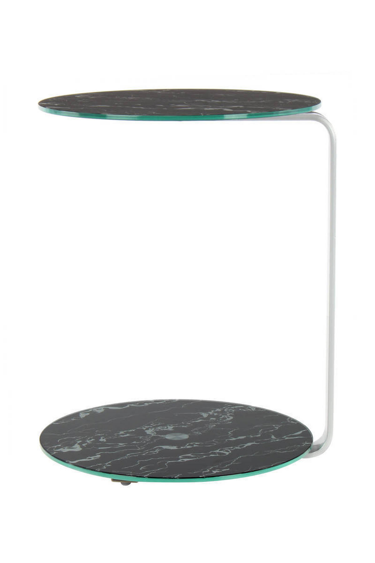 BEISTELLTISCH in Metall, Glas, Holzwerkstoff 40/40/53 cm  - Silberfarben/Schwarz, Basics, Glas/Holzwerkstoff (40/40/53cm) - Kayoom