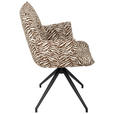 ARMLEHNSTUHL  in Eisen Jacquard  - Schwarz/Braun, Design, Textil/Metall (59/89,5/63cm) - Novel