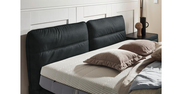 BOXSPRINGBETT 200/200 cm in Anthrazit - Anthrazit/Schwarz, Design, Textil/Metall (200/200cm) - Johann Jakob