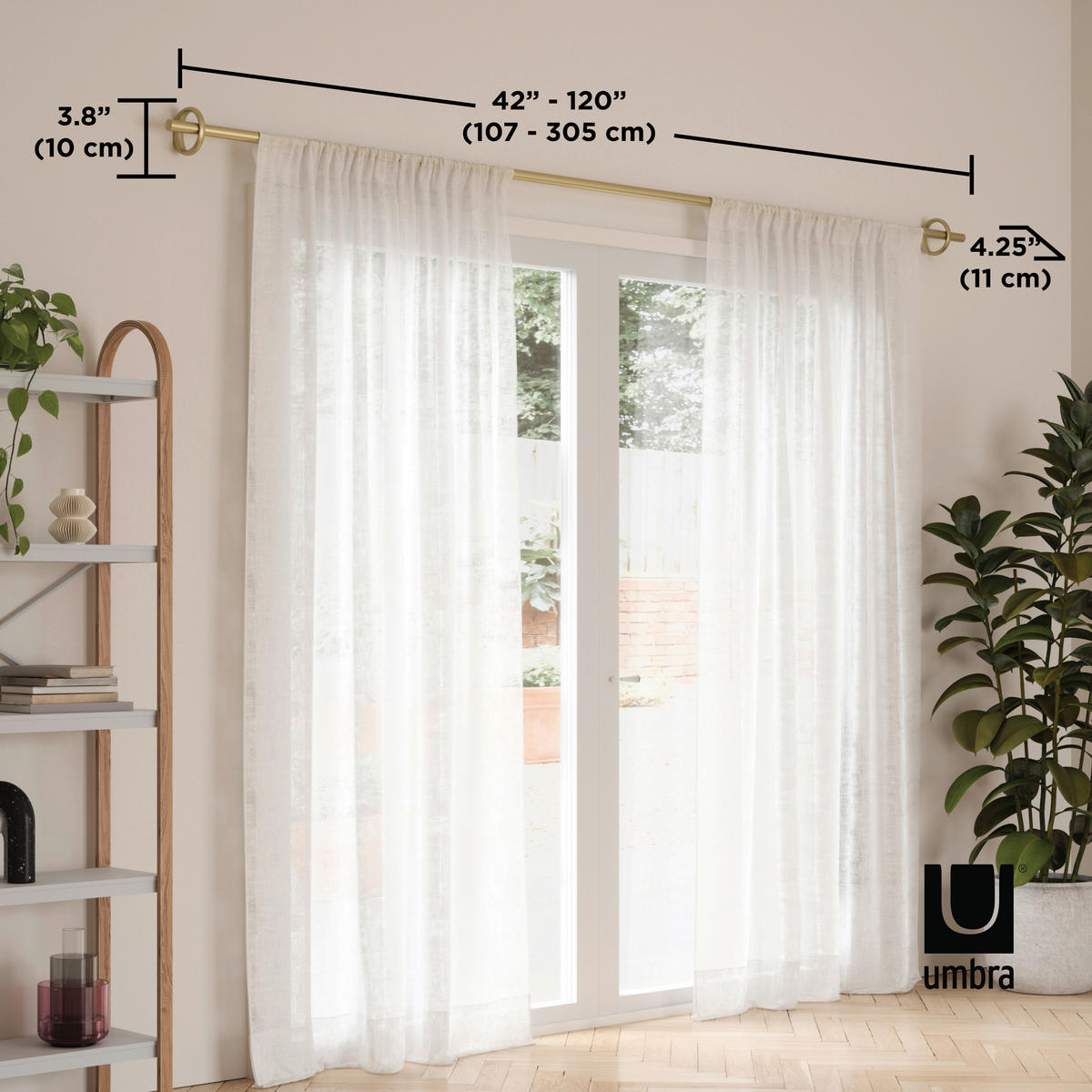VORHANGSTANGE  320 cm  - Goldfarben, KONVENTIONELL, Kunststoff/Metall (320cm) - Umbra