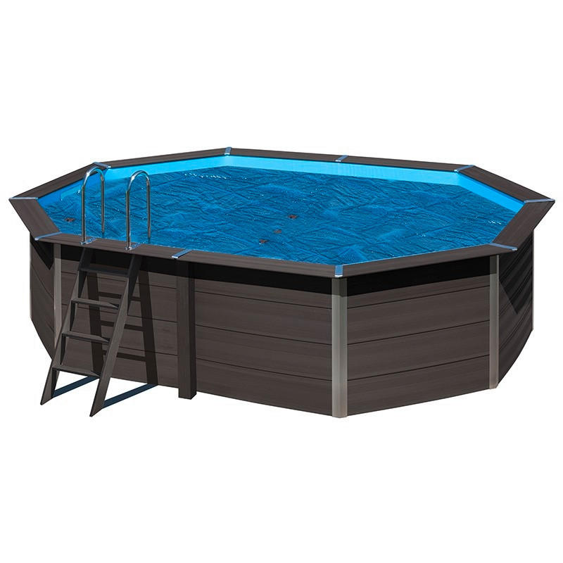 POOL-SET 2024 804/386/124 cm  - Grau, KONVENTIONELL, Holzwerkstoff (804/386/124cm) - Gre