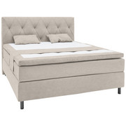 BOXSPRINGBETT 140/200 cm in Beige - Beige/Grau, KONVENTIONELL, Holz/Textil (140/200cm) - Elegando
