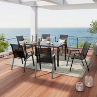 VRTNI SET   metal, staklo, tekstil  crna    - crna, Moderno, staklo/metal (54,5/150/91/72/74/85cm) - Luca Bessoni