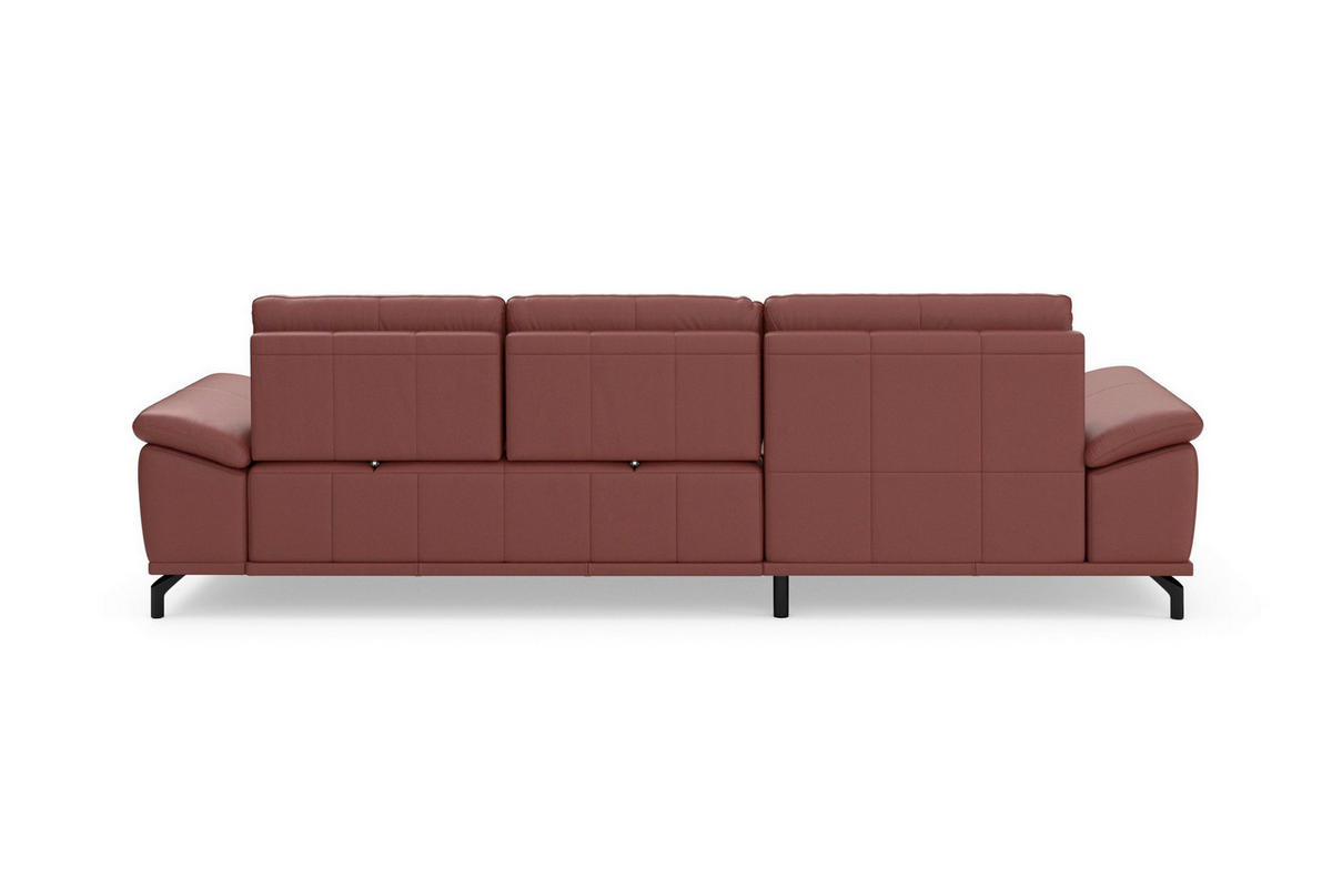 ROHOVÁ SEDAČKA, koža, červenohnedá - čierna/červenohnedá, Basics, kov/koža (176/301cm) - Sit & More