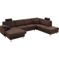 SOFFA i äkta läder mörkbrun  - aluminiumfärg/mörkbrun, Design, metall/läder (165/339/233cm) - Beldomo Premium